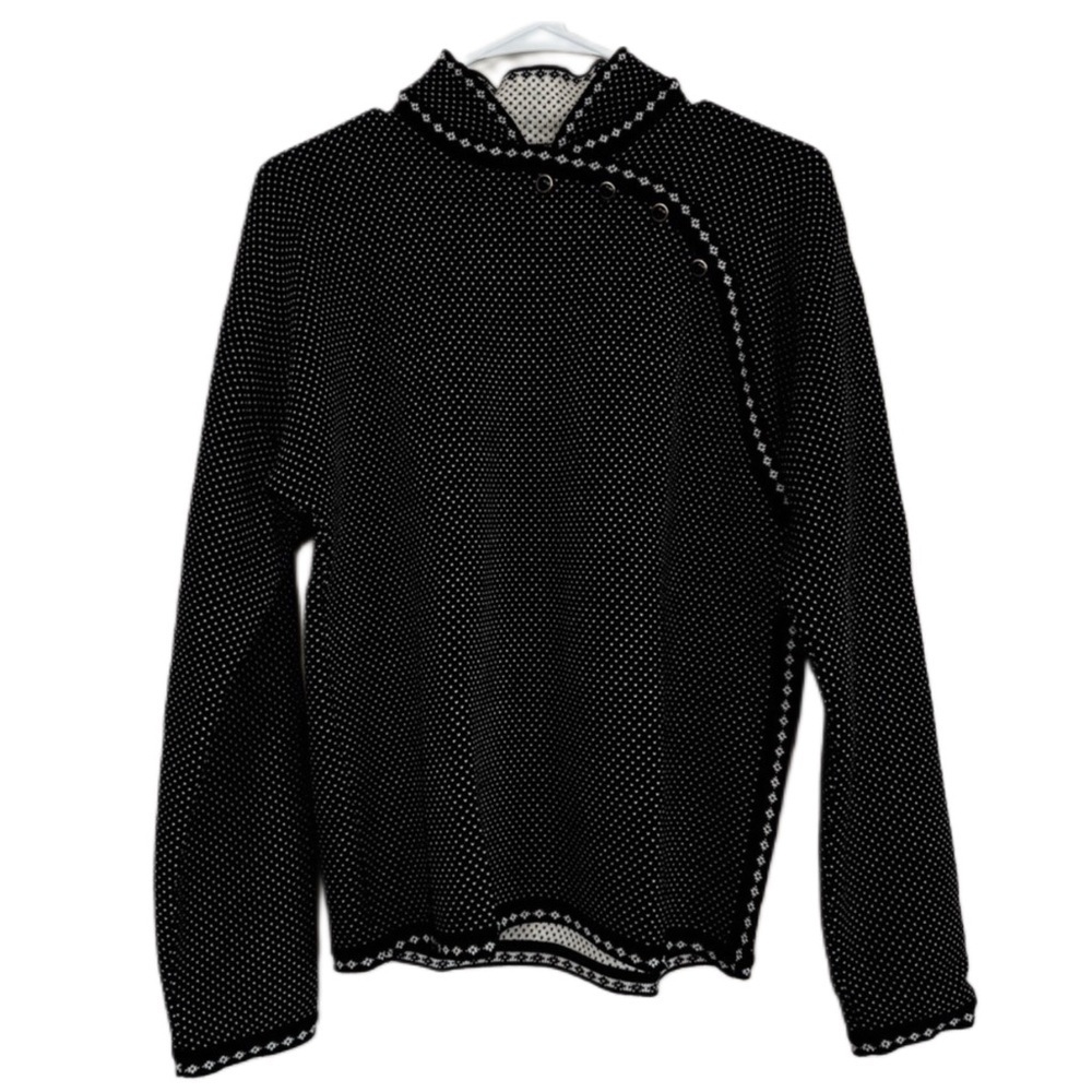 Vintage Ungaro Elegant Black and White Polka Dot Sweater